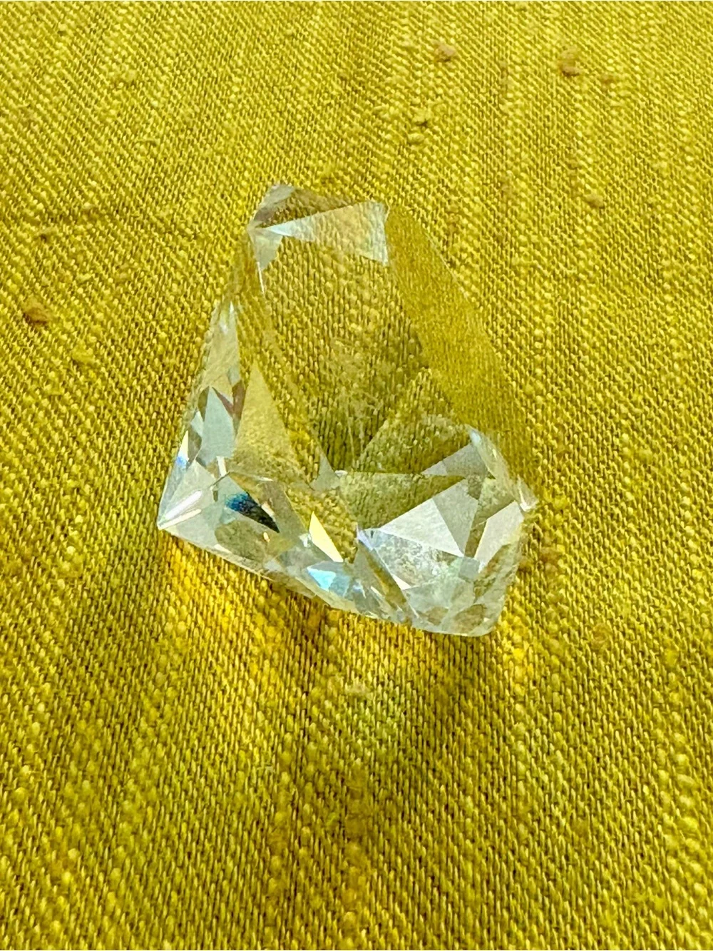 Faceted Crystal Paperweight - Clear Prism